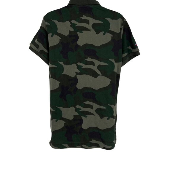 Superdry SIze Medium Men Classic Camo Pique Polo Shirt Collar Short Sleeve Green - Picture 5 of 8
